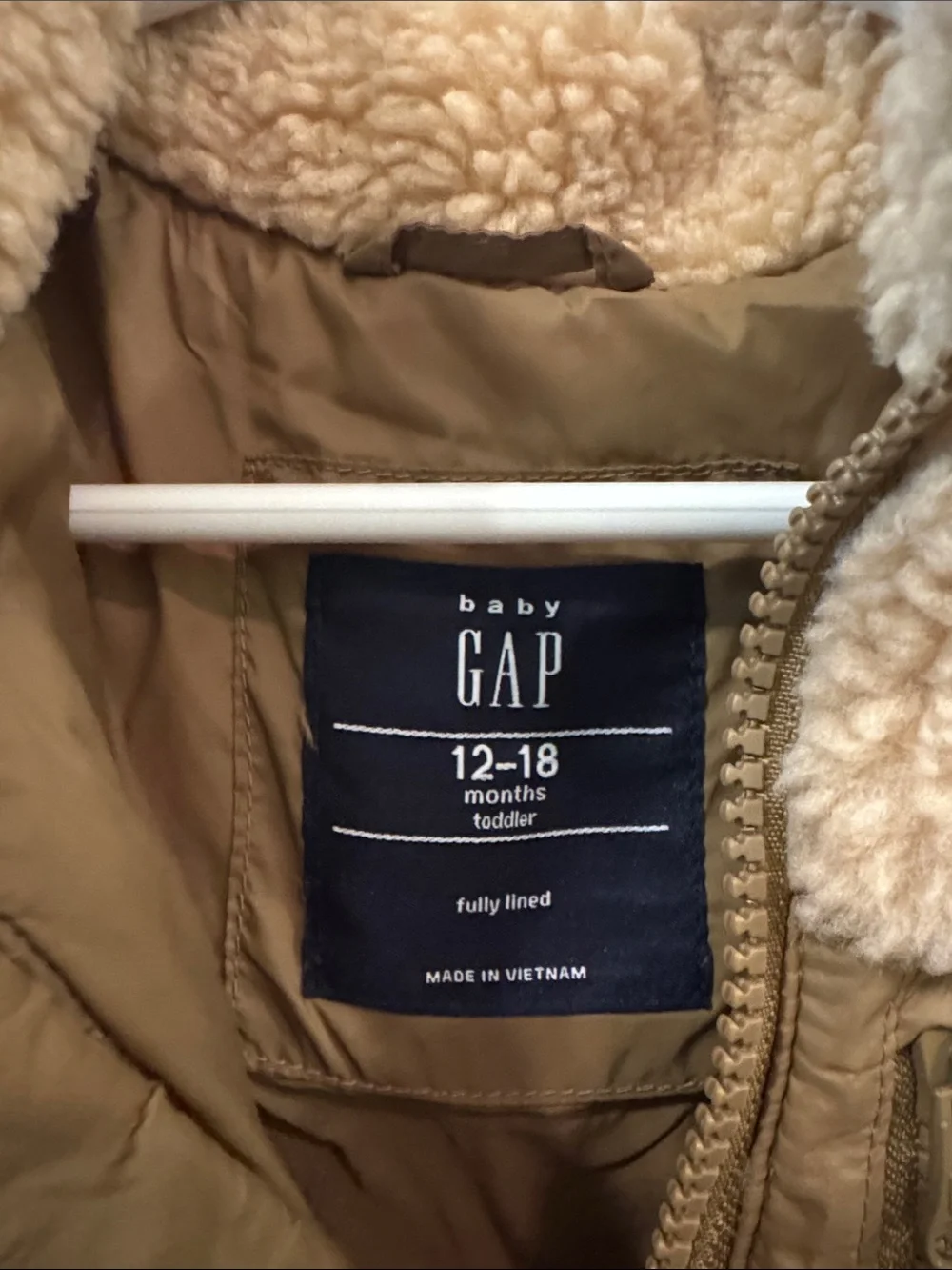 Baby Gap Sherpa Fleece Vest in Cream and Tan - Cozy Layering Vest